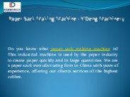 Paper Sack Making Machine