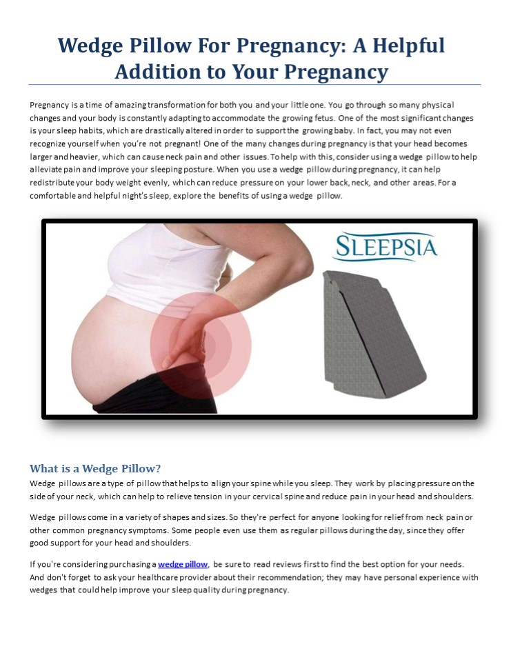 PPT Wedge Pillow For Pregnancy A Helpful Addition to Your Pregnancy