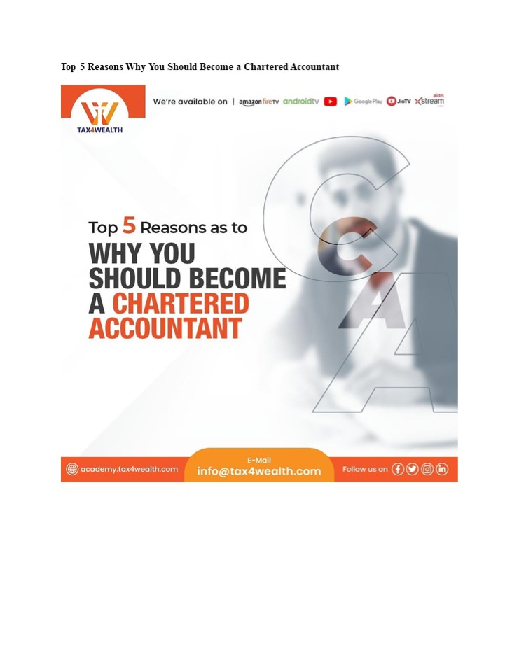 PPT Know about the reasons for a Chartered Accountant