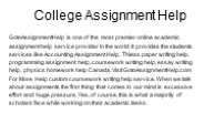College assignment help