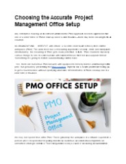 Choosing the right PMO Setup