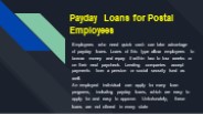 Loans for postal employees