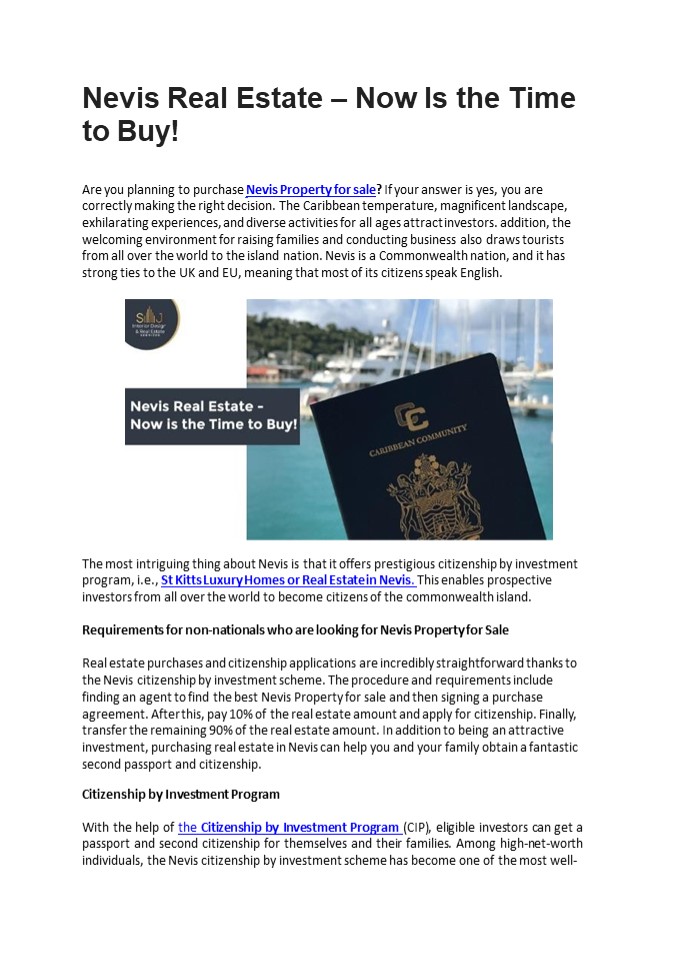 PPT Nevis Real Estate Now Is the Time to Buy! PowerPoint