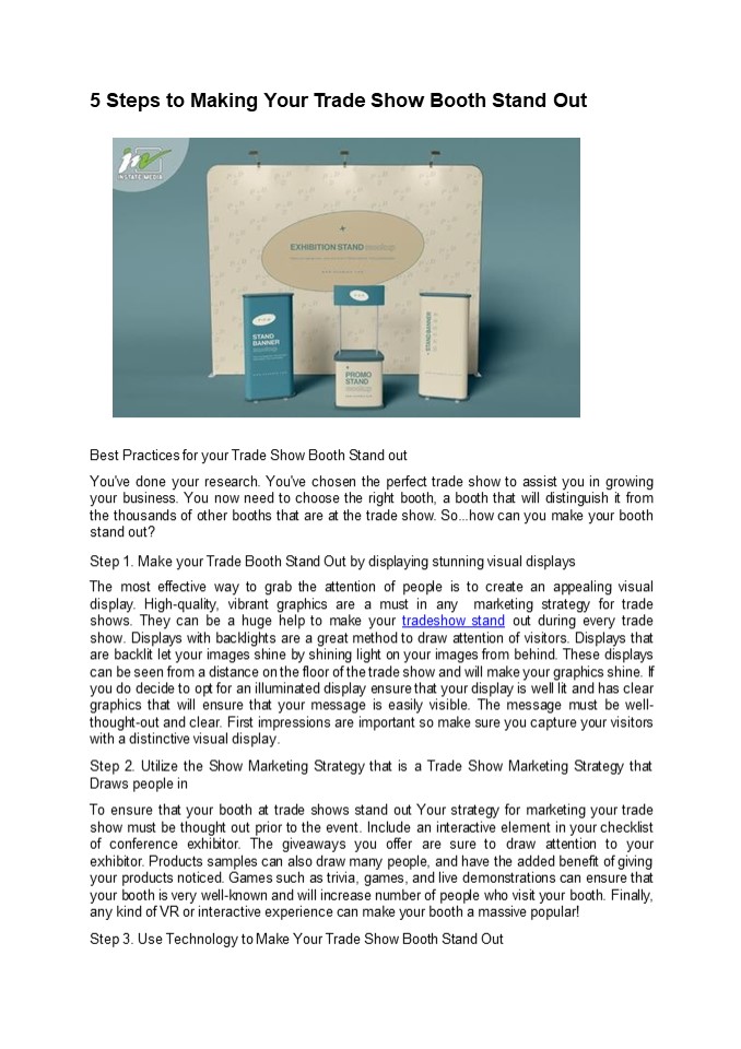 PPT 5 Steps to Making Your Trade Show Booth Stand Out PowerPoint