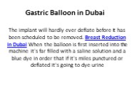 Gastric Balloon in Dubai