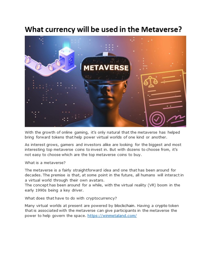 What currency will be used in the metaverse