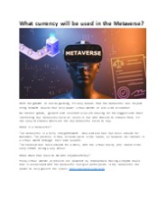 What currency will be used in the metaverse