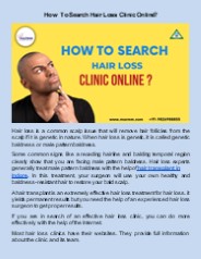 How To Search Hair Loss Clinic Online?