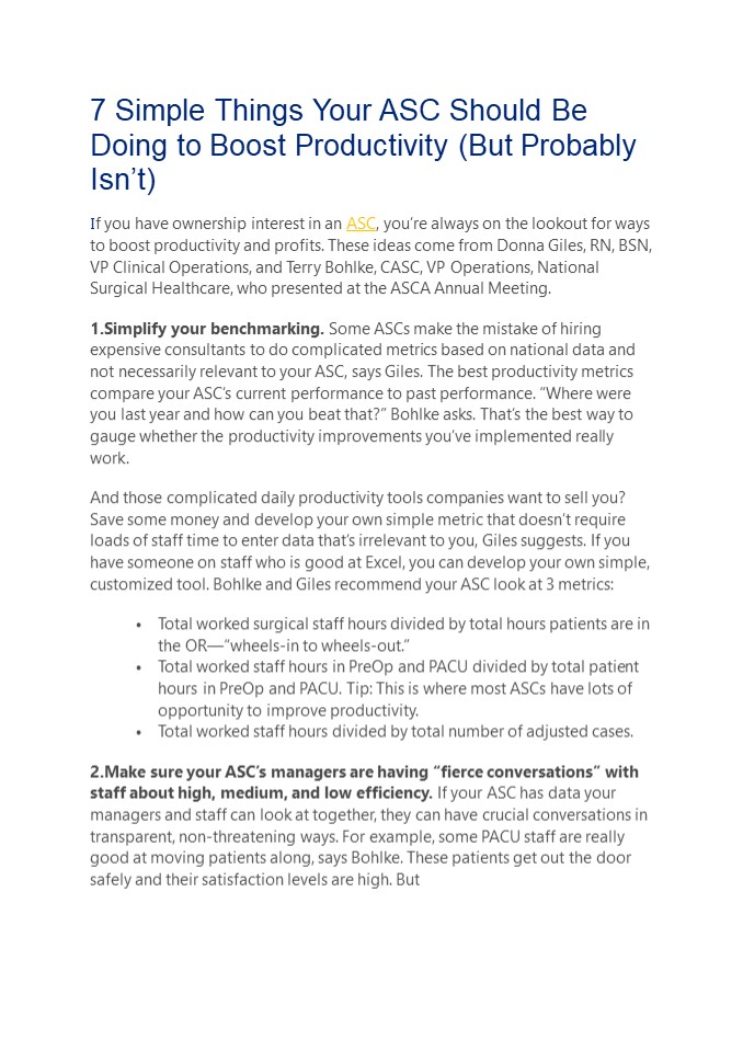 PPT 7 Simple Things Your ASC Should Be Doing To Boost Productivity 