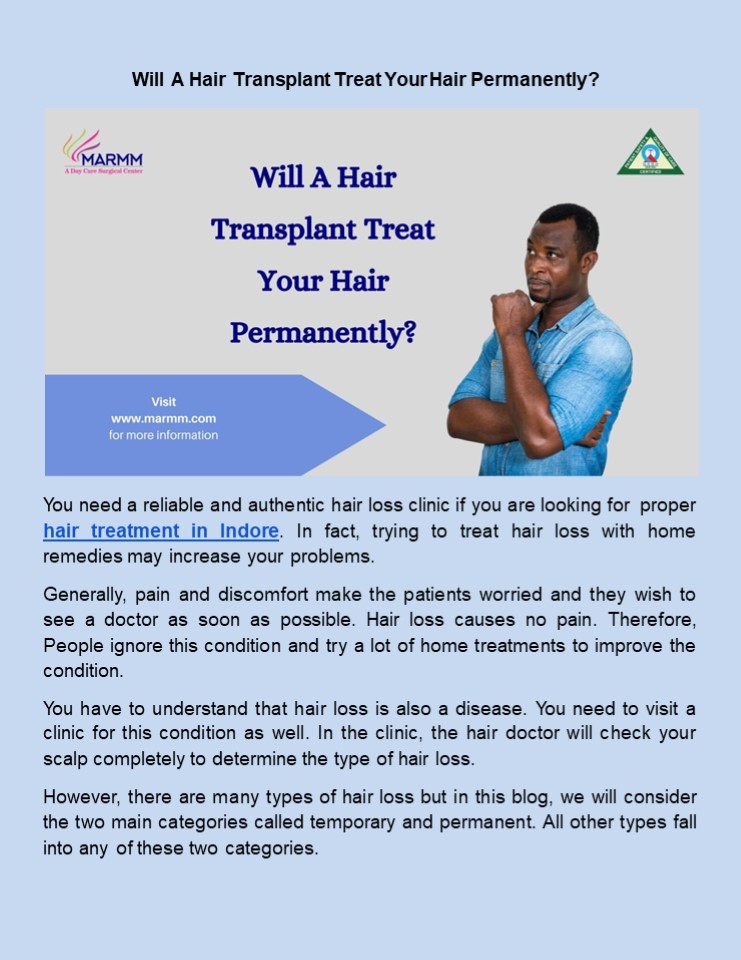 Will A Hair Transplant Treat Your Hair Permanently?