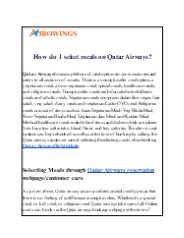 How do I select meals on Qatar Airways?
