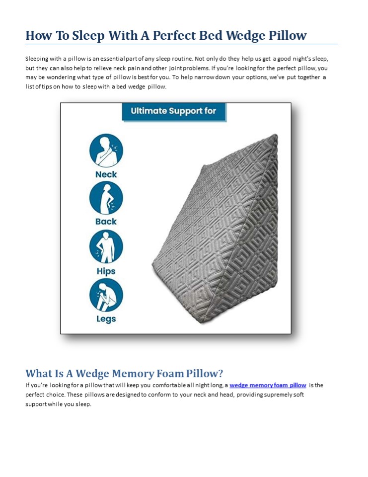 PPT How To Sleep With A Perfect Bed Wedge Pillow PowerPoint