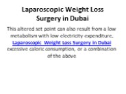 Laparoscopic Weight Loss Surgery in Dubai