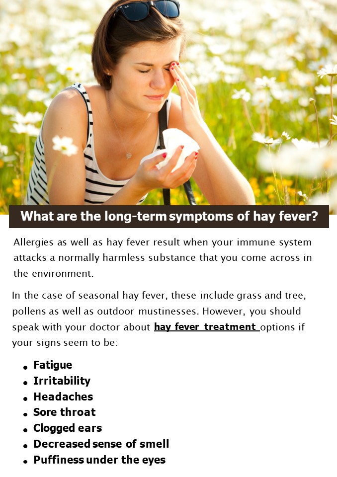 What are the long-term symptoms of hay fever?
