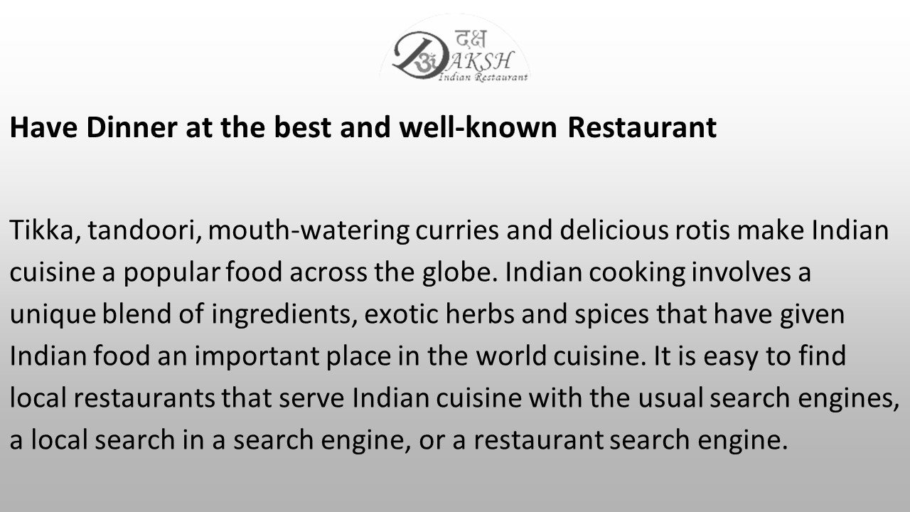 PPT Have Dinner at the best and wellknown Restaurant PowerPoint