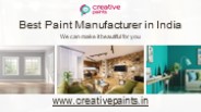 Creative Paints Best Paint Manufacturer in India