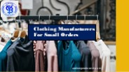 Clothing Manufacturers For Small Orders