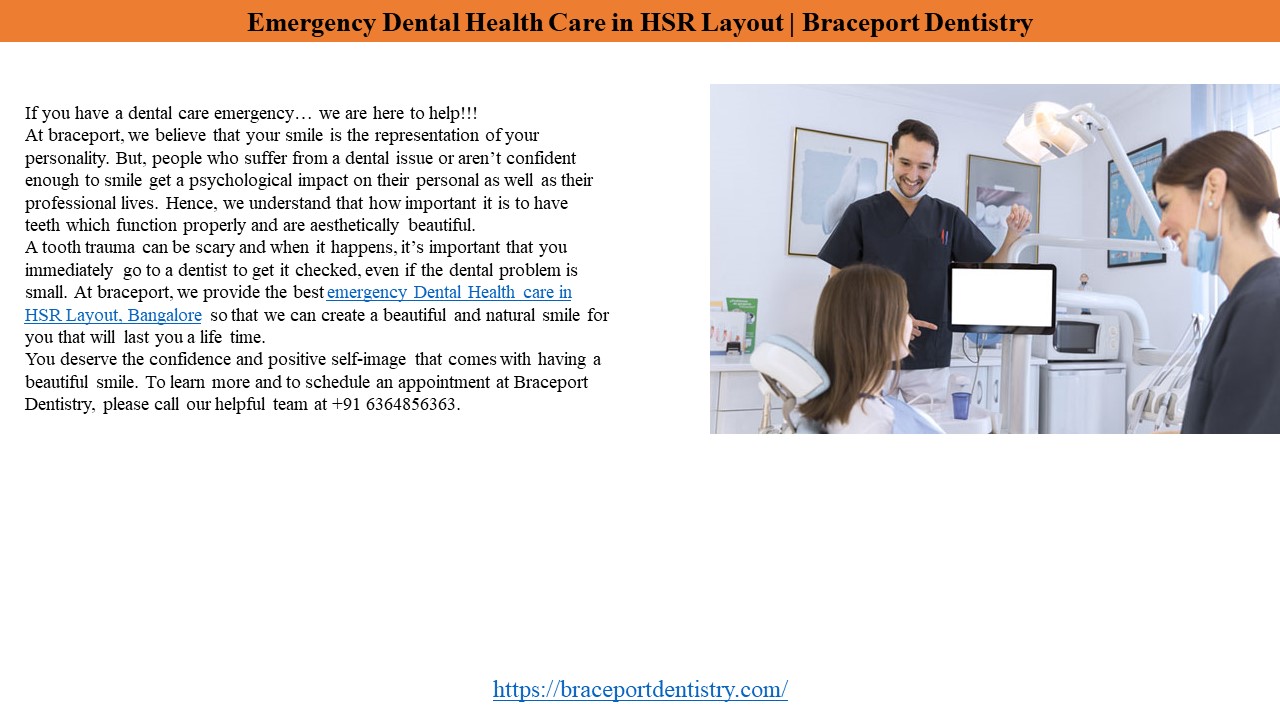 Emergency Dental Health Care in HSR Layout