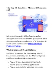 The Top 10 Benefits of Microsoft Dynamics 365