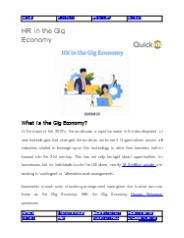 HR in the Gig Economy