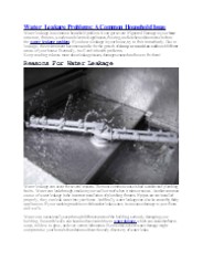 Water Leakage Problems: A Common Household Issue