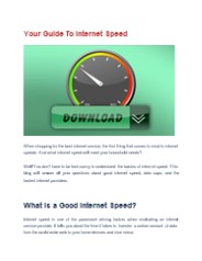 Your Guide To Internet Speed