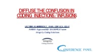 Diffuse the Confusion in Coding Injections/Infusions