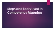 Steps and Tools used in Competency Mapping Scenarios