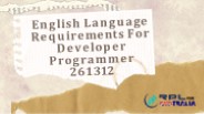 English Language Requirements For Developer Programmer 261312