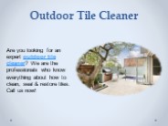 Outdoor Tile Cleaner