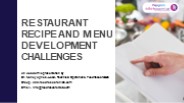 Recipe And Menu Development Challenges - FoodResearchLab