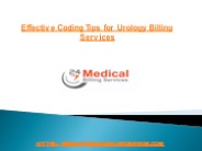 Effective Coding Tips For Urology Billing Services