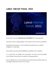 Latest Internet Trends 2022