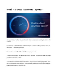 What is a Good Download Speed?