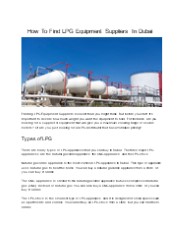 How To Find LPG Equipment Suppliers In Dubai?