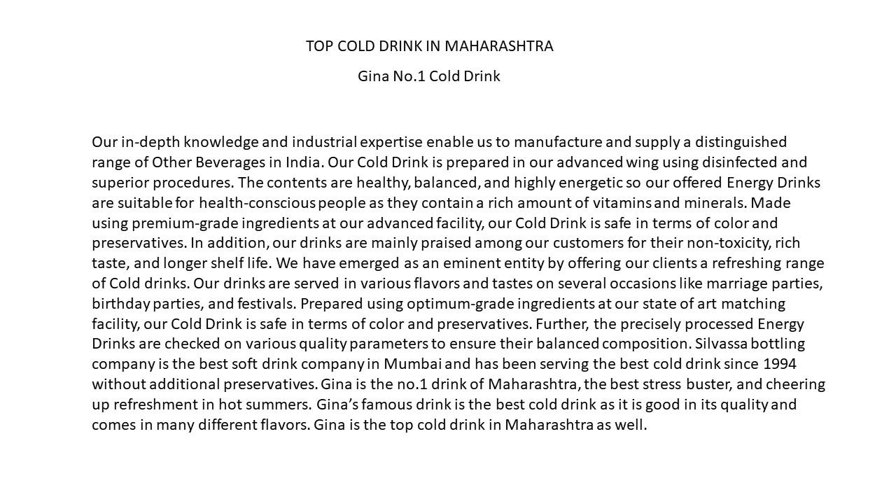 PPT TOP COLD DRINK IN MAHARASHTRA PowerPoint presentation free to download id 95ed24MmY2Z
