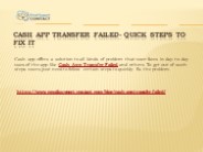 Cash App Transfer Failed- Quick Steps To Fix It