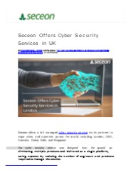 Seceon Offers Cyber Security Services in UK
