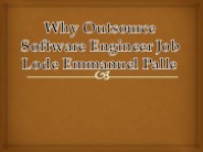 Why Outsource Software Engineer Job – Lode Emmanuel Palle