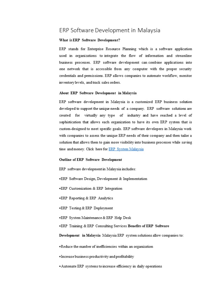 ERP Software in Malaysia