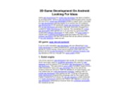 2D Game Development On Android: Looking For Ideas