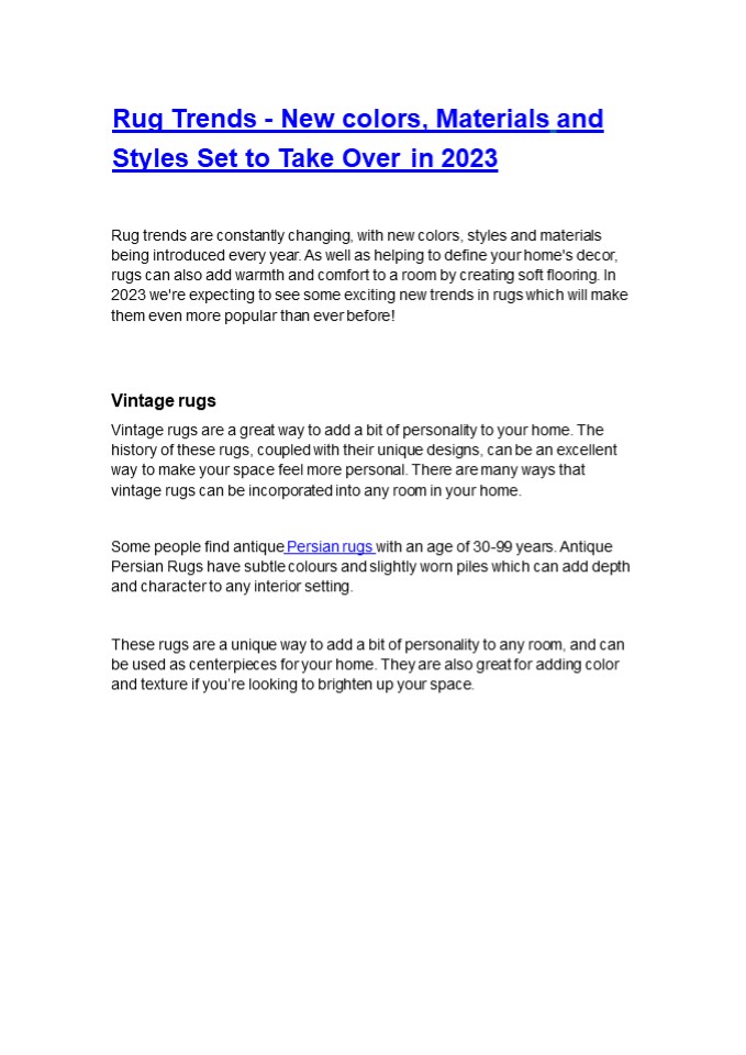 Vintage rugs are a great way to add a bit of personality to your home