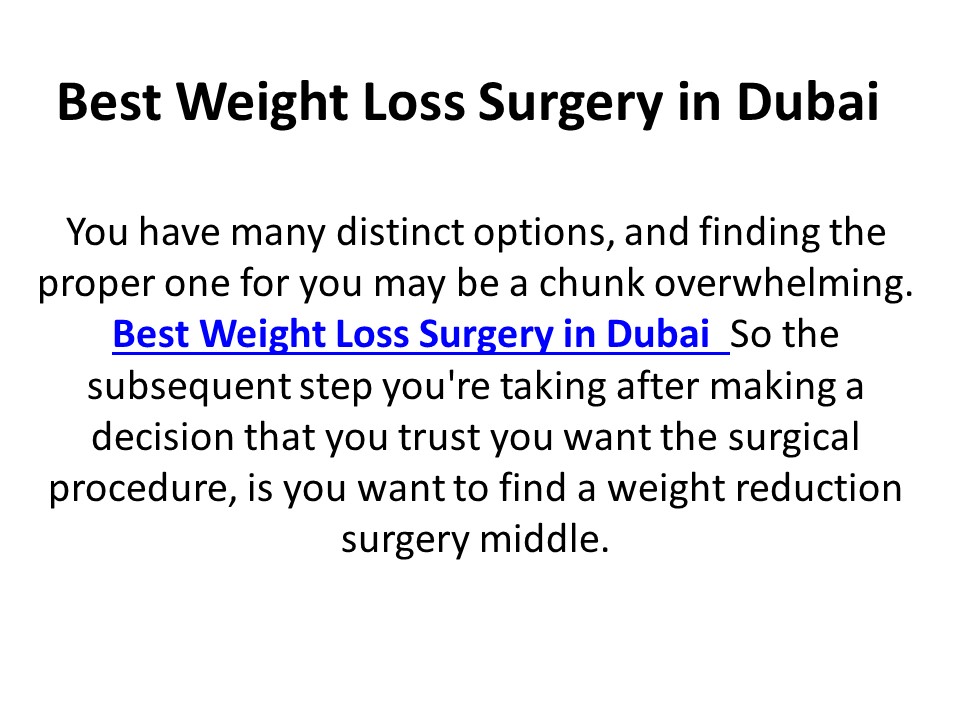 Best Weight Loss Surgery in Dubai