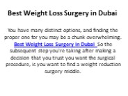 Best Weight Loss Surgery in Dubai