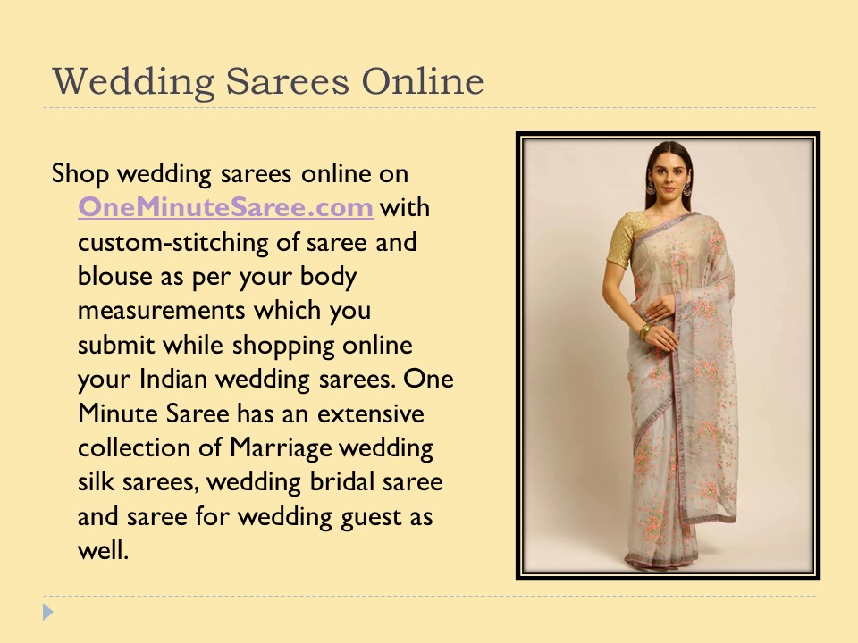 Designer Saree for Wedding | Indian wedding saree - One Minute