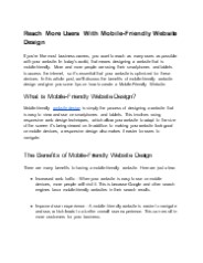 Reach More Users With Mobile-Friendly Website Design