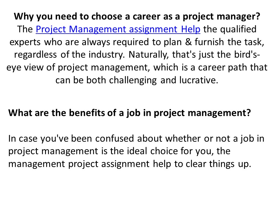 PPT Why you need to choose a career as a project manager? PowerPoint