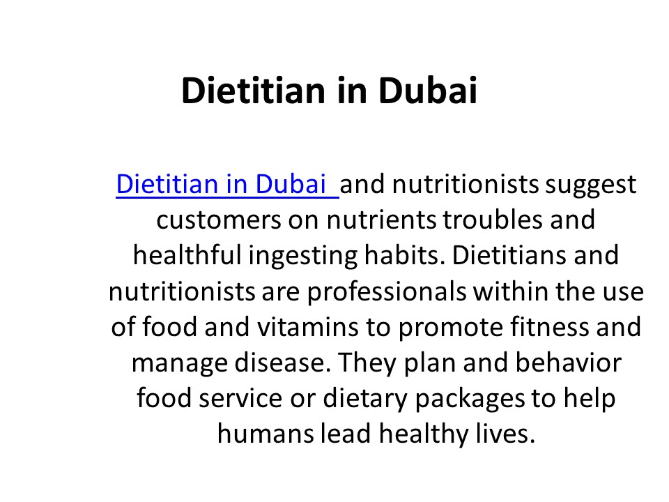 Dietitian & nutritionist in Dubai