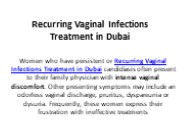 Recurring Vaginal Infections Treatment in Dubai