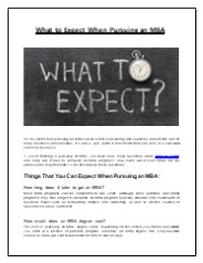 What to Expect When Pursuing an MBA